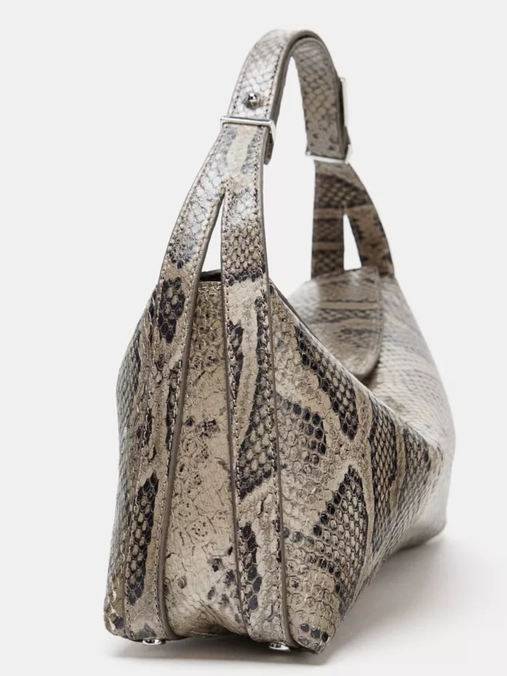 Zara 100% Leather Animal Print Bag Snakeskin Effect Chic Elevated Basic Size M